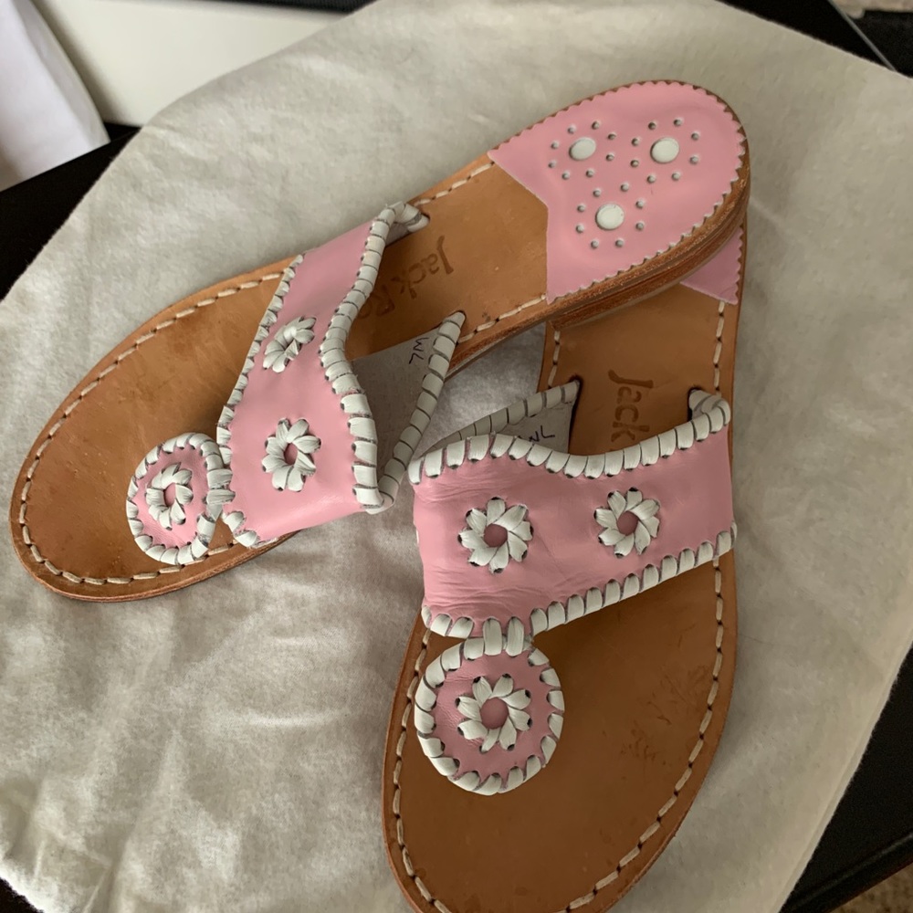 Jack Rogers sandals in pink and white